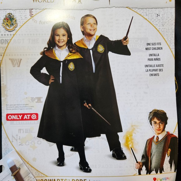 Harry Potter Hogwarts Robe Wand Scarf Headband Kids Costume Set - Picture 2 of 6